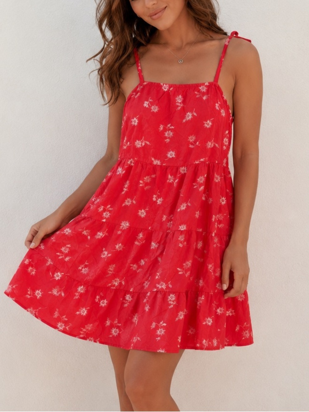 Old Navy Coral Floral Tiered Cami Dress Women’s Medium